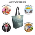 thumbnail image 7 of FORMRS Womens Canvas Tote Bag with Zipper Inner Pocket Shoulder Handbag, Forest House, 7 of 7