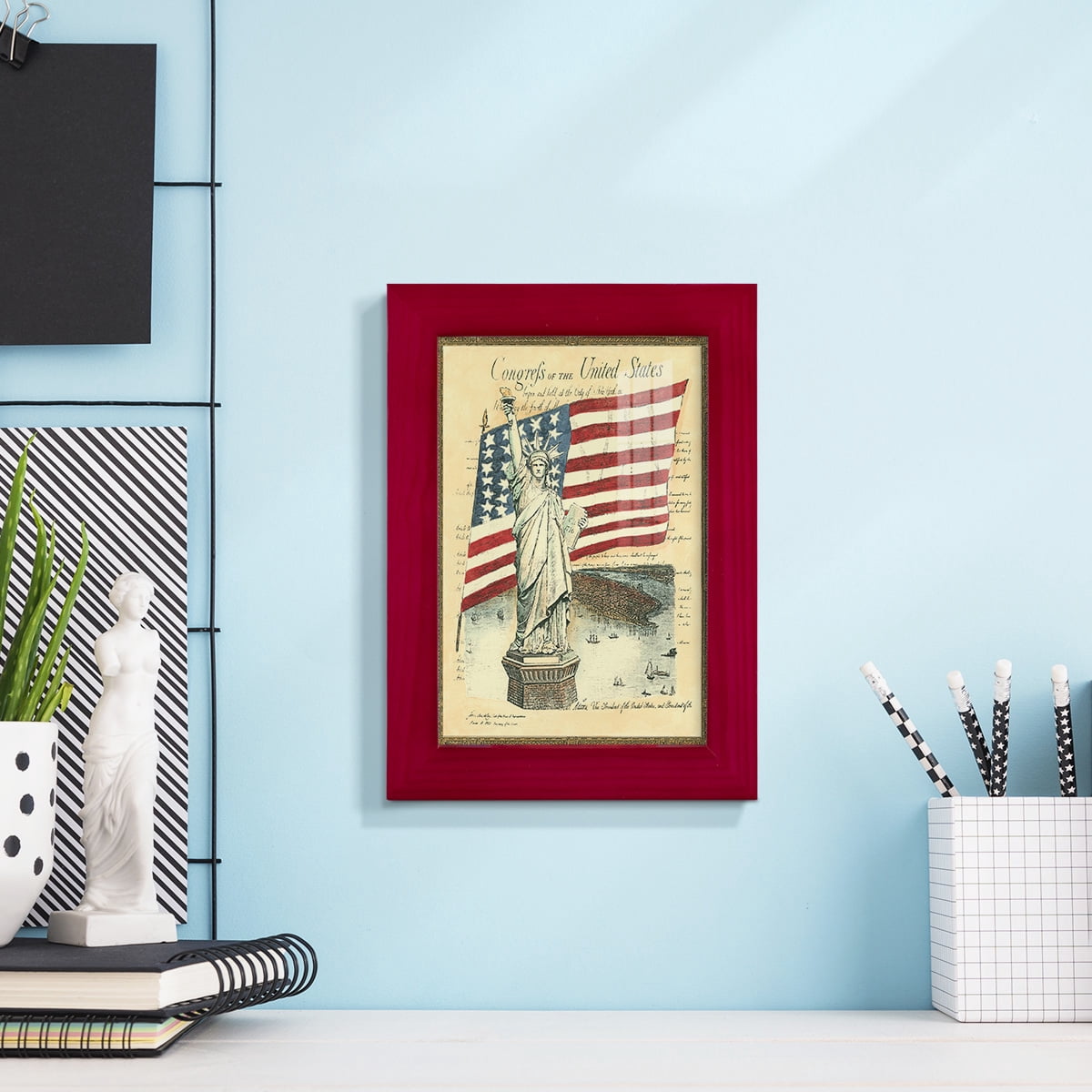 USE D # Proud To Be An American I -Framed Print w/glass-Cherry Red