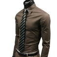 thumbnail image 5 of ZTGD Fashion Men Solid Color Long Sleeve Buttons Down Shirt Slim Formal Business Top, 5 of 8