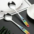 thumbnail image 6 of 2 Pcs Round Stainless Steel Korean Spoons, Mirror Polished Asian Thick Soup Spoons Stainless Steel Round Spoon High Colour Value Household Cute Eating Soup Spoon Handle Spoon, 6 of 6