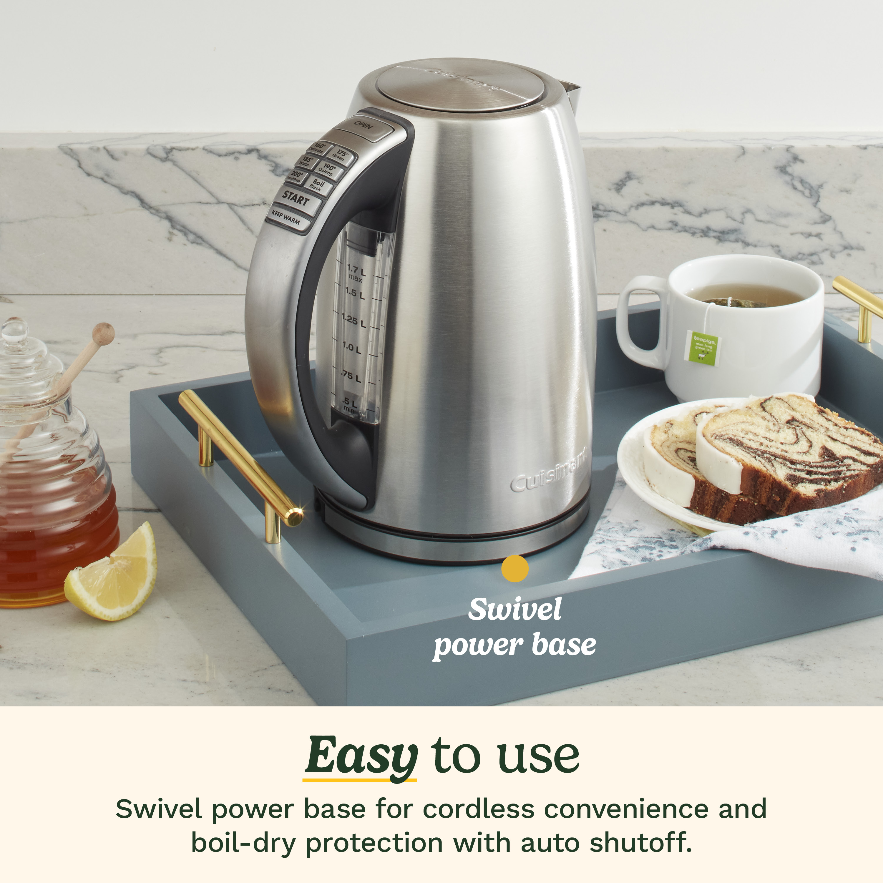 Cuisinart PerfecTemp Cordless Electric Kettle, Silver photo 6