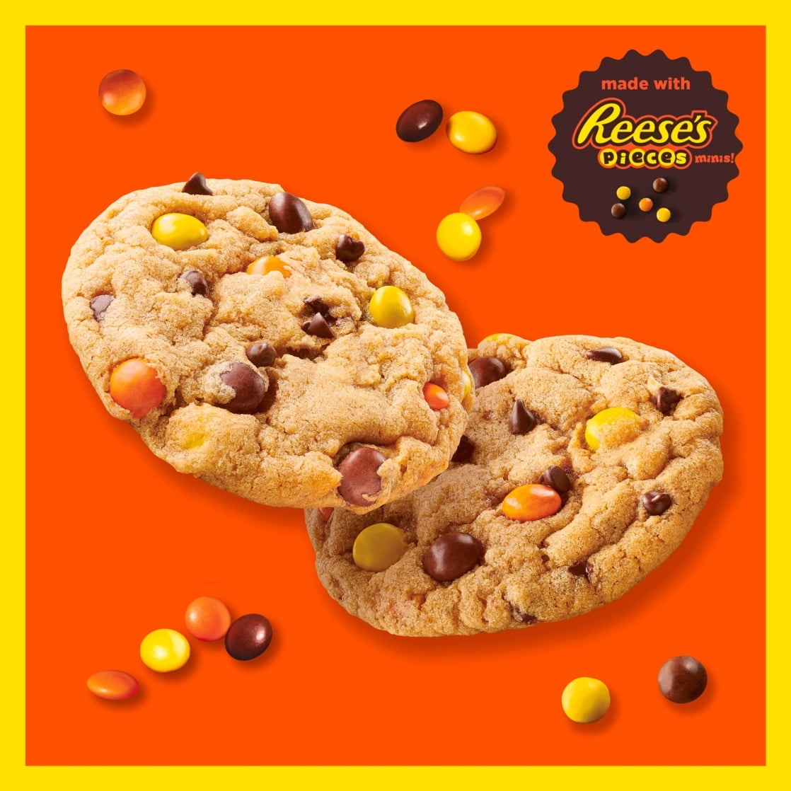 (12 pack) Betty Crocker Peanut Butter Cookie Mix, REESE's PIECES Minis & Chocolate Chips, 11.9 oz