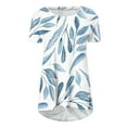 thumbnail image 4 of IROINNID Summer Tunic Tops For Women Printed Round-Neck Loose Short Pullover Sleeve Tops Blouse Spring, 4 of 5