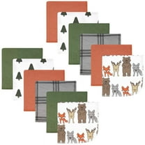 Hudson Baby Infant Boy Flannel Cotton Washcloths, Wild Forest 12-Pack, One Size