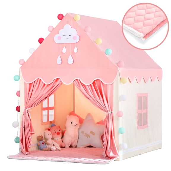 Wilwolfer Pink Kids Play Tent for Toddlers and Girls Indoor and Outdoor Fun House