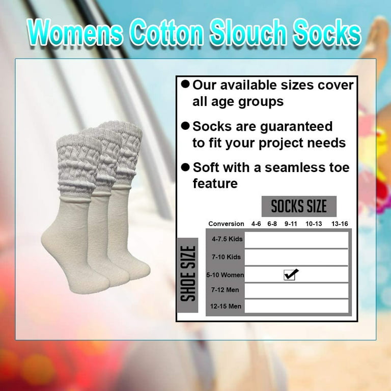 Yacht & Smith Womens Cotton Soft Scrunched Slouch Ankle Socks, Womens Knee  High Boot Socks, 9-11 