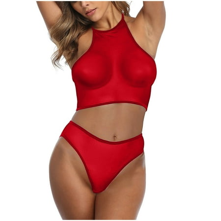 

Bigersell Women Nightgowns Lingerie Women s Home Underwear Mesh Sheer Underwear Solid Color Lingerie Set Holiday Lingerie Nightwear for Ladies