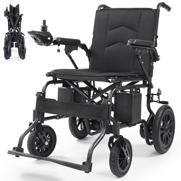 15 Miles Electric Wheelchair for Adults, Foldable Motorized Wheelchair, Portable Power Wheelchairs for Senior, White