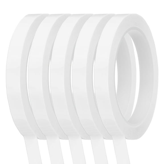 Uxcell 5Pcs Whiteboard Tape Graphic Tape 1/2" x 72 Yards Chart Line Tape White