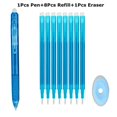 thumbnail image 1 of 0.7mm Magic Erasable Pen Press Gel Pen Set 8 Colors Erasable Refill Rod Gel Ink Stationery Retractable Pens Washable Handle Rod Sky blue-10Pcs, 1 of 6