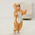 thumbnail image 4 of Odeerbi Infant Boys Girls Animal Dress Up Clothes Flannel Fleece Jumpsuits Winter Thermal Hooded Rompers Infant Cute Bodysuit Long Sleeve Hooded Onesie Infant Clothes Yellow, 4 of 8