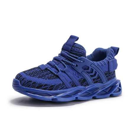 Boys Girls Runnings Shoes Kids Sneakers Breathable Lightweight Tennis Athletic Sports Blue Size 7.5 Toddler