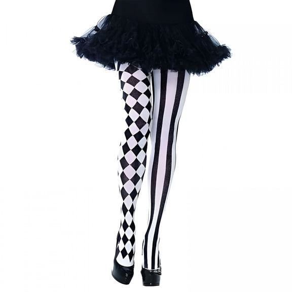 TELOLY Women's Striped Pantyhose High Waist Tights, Slim Fit Leggings with Bold Stripe Pattern, Stretchable Club Stockings for Casual Outings, Party Wear, and Everyday Fashion