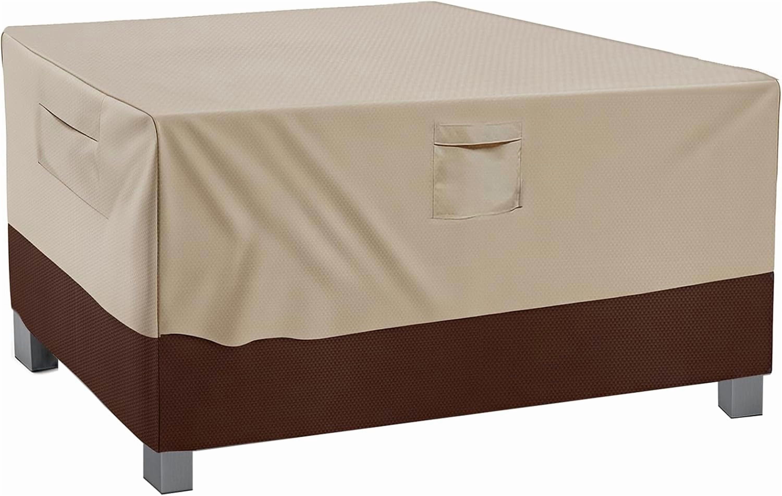 Heavy Duty Waterproof Patio Table Cover Large Rectangular and Oval Outdoor Furniture Protector Beige Brown