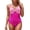 Hot Pink, variant on HUAXUN Womens Swimsuits One Piece Front Crisscross V Neck Ruched Bathing Suit Tummy Control Modest Swim Suits(Hot Pink,S)