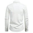 thumbnail image 6 of VgaVtl Long Sleeve Mens Plus Size Shirts Collared Cotton Clothing for Men Slim Lapel White Button Plain Casual Work Shirts,M, 6 of 8