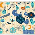 thumbnail image 1 of Whimsical Halloween Shower Curtain - Friendly Ghosts, Pumpkins & Bats!, 1 of 4