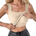 thumbnail image 2 of HAIJIE Built in Comfort Bra Tanktop, Womens U Neck Shapewear Built-in Bra Tank High Strechy Sleeveless Slim Fit Tops (Beige,L), 2 of 4