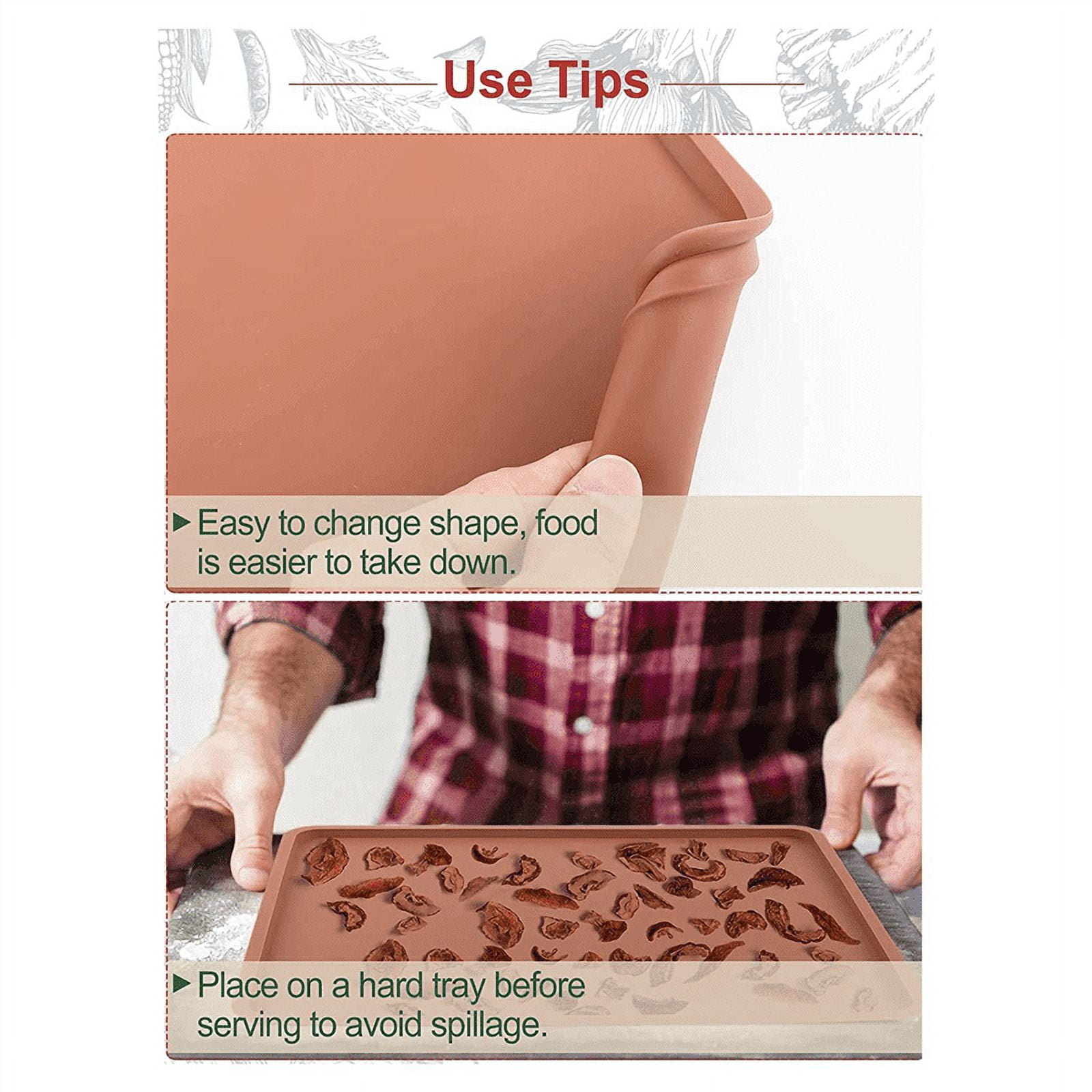 8PCS Silicone Dehydrator Mats with Edge - Silicone Sheets Compatible , Nonstick Silicone Tray Liner, High Temperature