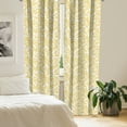 thumbnail image 2 of Ambesonne Floral Window Curtains, Laurel Leaf Branches Pattern, Each 28" W x 95" L, Pale Earth Yellow White, 2 of 4