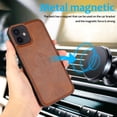 thumbnail image 3 of Dteck Case for Apple iPhone 11 6.1-inch,Detachable Case Card Holder Wallet Magnetic Leather 2 in 1 Design Shockproof Kickstand Cover Support Magnetic Car Mount Case,Brown, 3 of 7