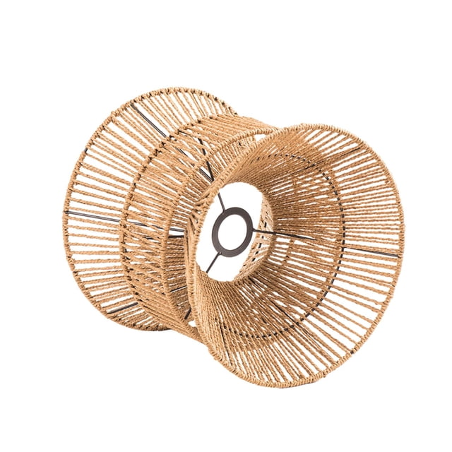 Pantalla de lámpara colgante tejida, cubierta de luz de araña retro de tejido de ratán de cuerda para sala de estar, dormitorio, hotel, restaurante,