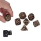 thumbnail image 2 of Dados de metal, 7 piezas, dados poliédricos con patrón de mancha de sangre de calavera, dados con patrón de calavera, tecnología de vanguardia, 2 of 14