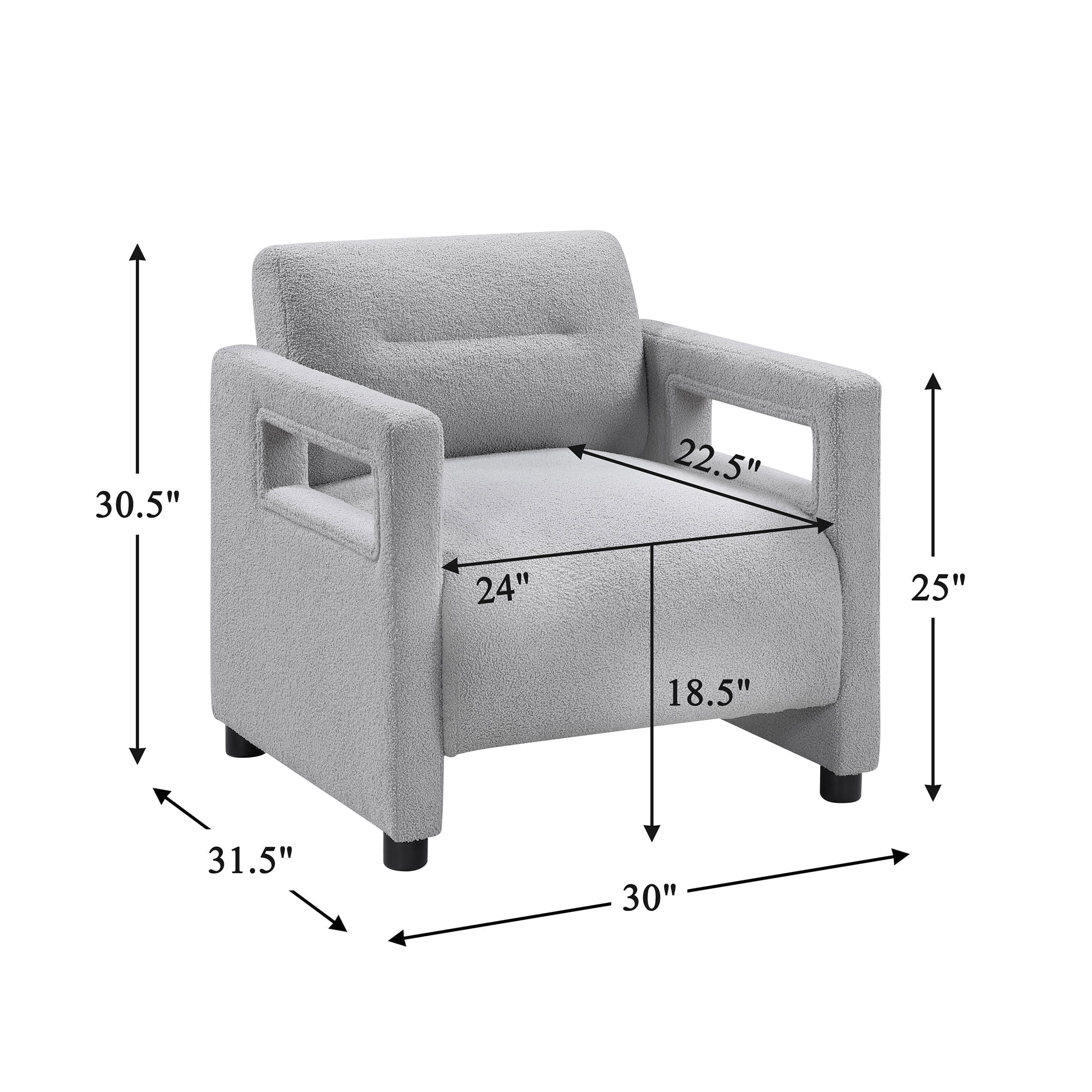 OakvillePark Palisora Boucle Accent Chair, Gray