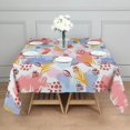 thumbnail image 3 of Christmas Square Tablecloth 42x42 Inch – Waterproof Polyester Printed Table Cover, Wrinkle Resistant & Washable for Kitchen Dining Picnic Party Decor, Single-v4-15, White, 3 of 6