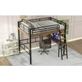 thumbnail image 3 of Full Size Loft Bed w/LED & Desk - Sturdy Metal, 3 of 20