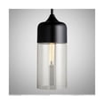 thumbnail image 1 of Lámpara colgante de estilo industrial para bar, marco de hierro redondeado, pantalla de vidrio transparente con compatibilidad con bombillas de filamento E26 y efecto de iluminación único, 1 of 5