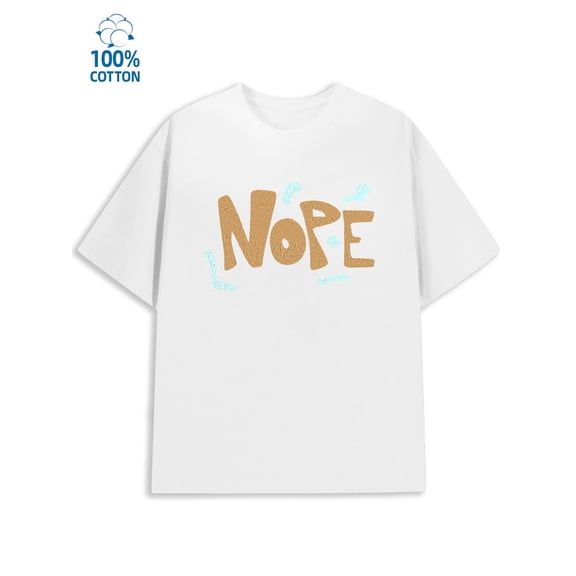 Nope T-Shirt Men's funny humor white Hip-hop streetwear vintage wife Basic Unisex Shirt Graphic tshirts Retro Unisex Shirt Graphic Tee tshirts Casual Unisex Shirt Printed tshirts