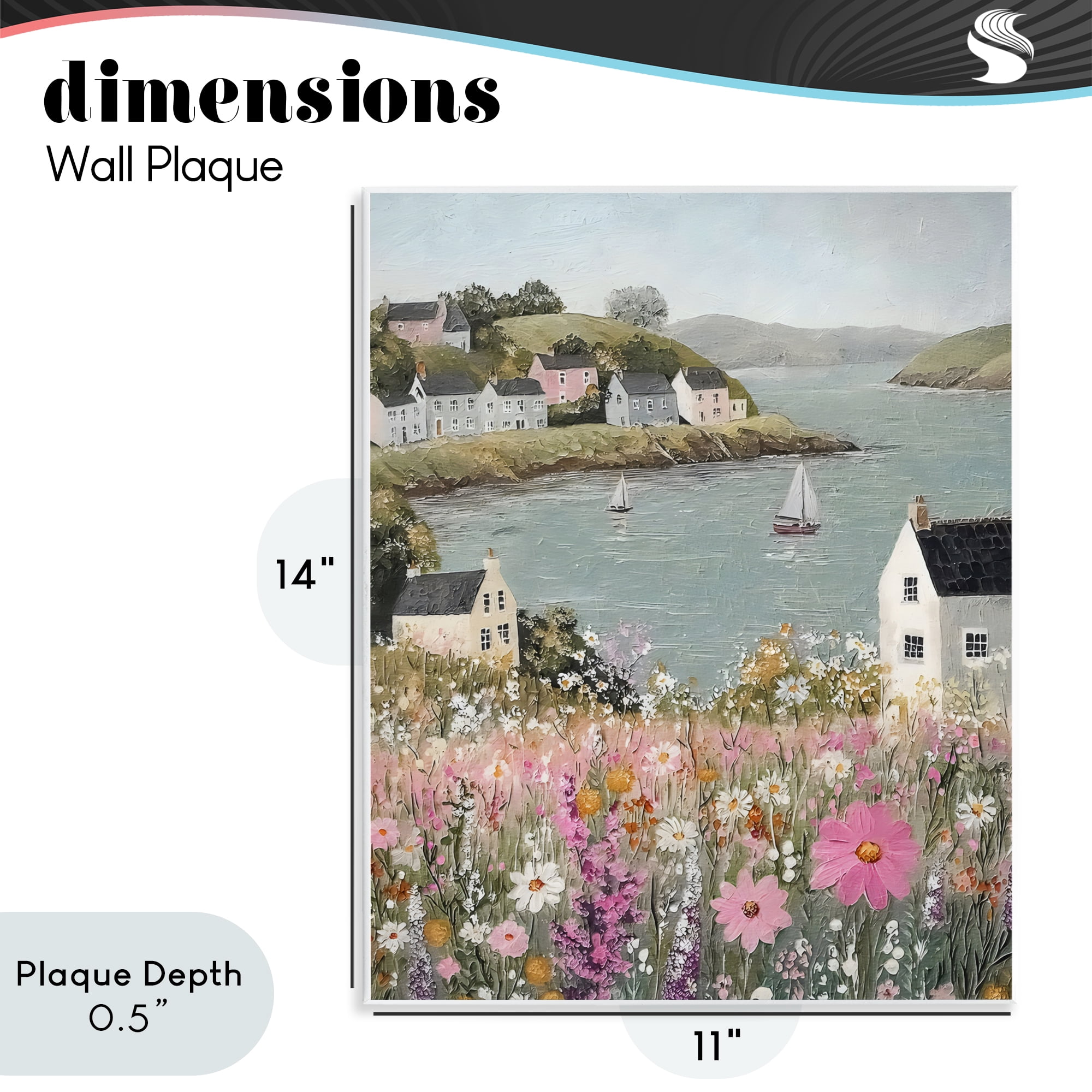 Stupell Industries Seaside Cottages & Sailboats Wall Plaque Art, design by Riley B