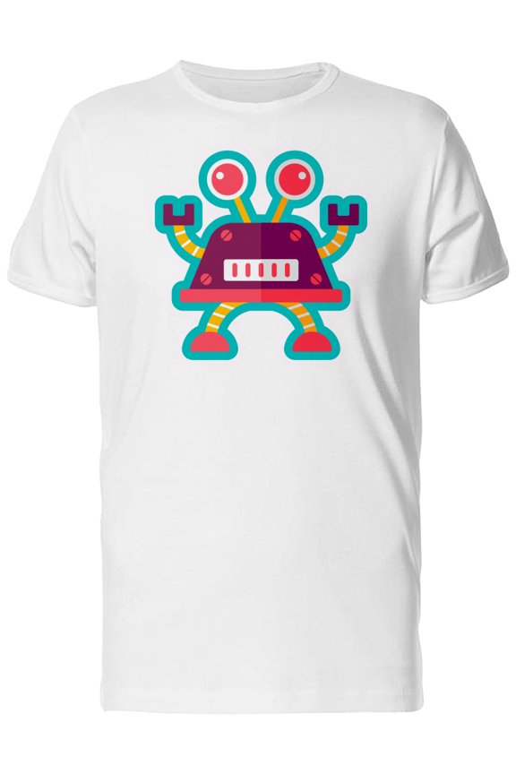 Cartoon Robot With Blue Outline Tee Men's -Image by Shutterstock