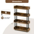 thumbnail image 3 of Costway 2 Pcs Bibliothèque à 4 Niveaux avec Kit Anti-Basculement Unité de Rangement Industrielle pour Salon Brun Rustique, 3 of 9