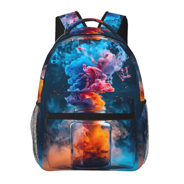 Balery Modern Art Red And Blue Colors Mochila Escolar Impresa, Mochila Ligera para Viajes Casual, Mochila Duradera y Cómoda Multifuncional, Mochila para Laptop-One Size