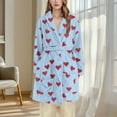 thumbnail image 6 of Wowcloth Women's Customized Flannel Robe - Heart Print Plush Fleece-Lined Hooded Long Sleepwear for Cozy Winter Nights & Home Relaxation, 6 of 6