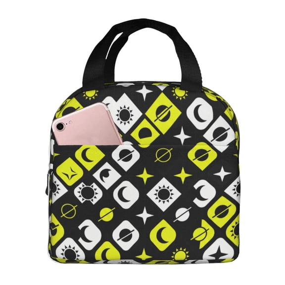 Moon And Sun Lunch Box Leakproof Insulated Reusable Meal Prep Bag For Women Men Large Capacity Office Commuting Tote Bag Star Planet
