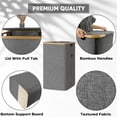 thumbnail image 2 of HOMLUX 26 Gallon/100L Laundry Basket Set, Collapsible Tall Clothes Hamper with Bamboo Handles and Sturdy Frame, 2 of 7