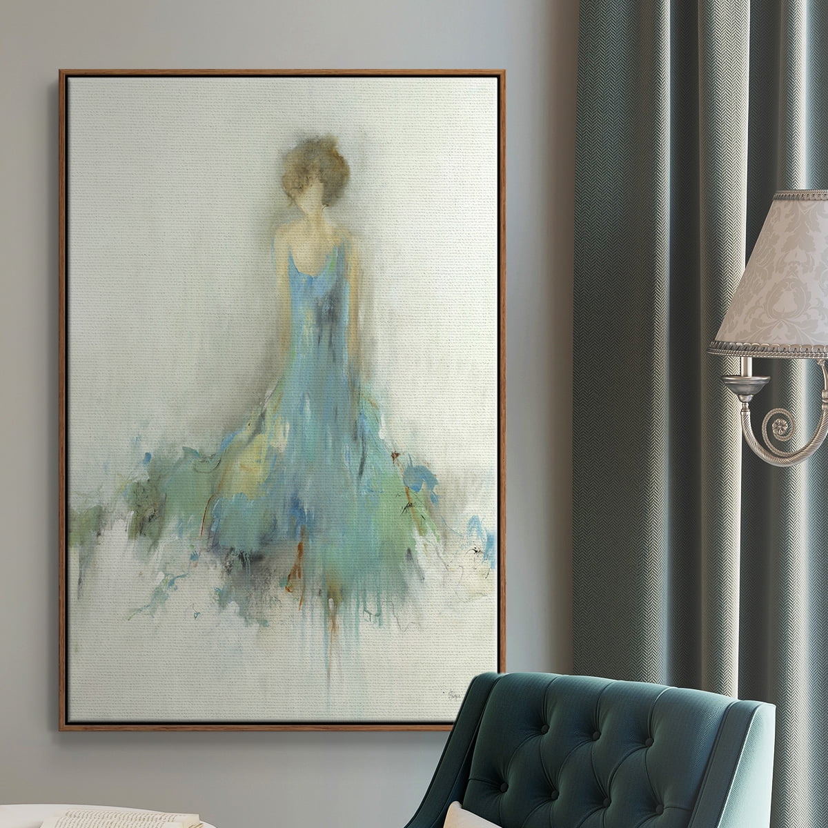 Reflection on You Framed Premium Gallery Wrapped Canvas - Ready to Hang - 17 x 25 - Walnut Floating Frame