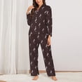 thumbnail image 2 of Xecao Leopard Print Print Women Pajamas Set Soft Sleepwear Pjs long Sleeve Button Down Nightwear with Long Pants, 2 of 6