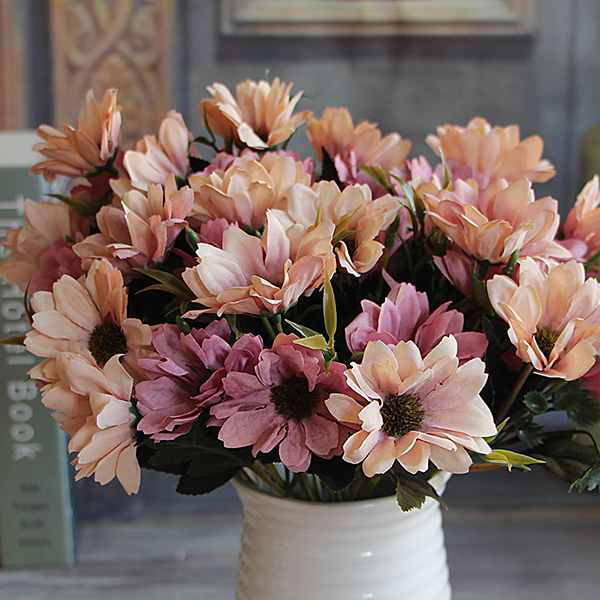 5 Heads Artificial Daisy Flower Silk Fake Flowers Bouquet Home Party Room Decor