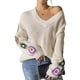 thumbnail image 3 of Suéteres de Punto de Larga con Estampado Floral Bohemio Clásico para Mujer, Estilo Informal, para Otoño e Invierno 2025. Albaricoque S, 3 of 8