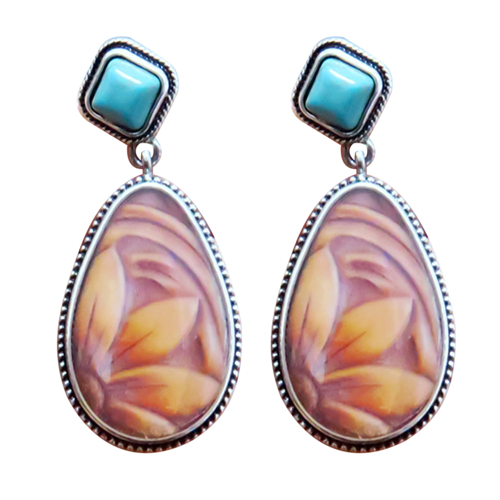 Details about   18K Gold Plated 925 Sterling Silver Blue Chalcedony Drop Earrings Jewelry 
