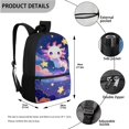 thumbnail image 4 of Yuyamidu Kawaii Axolotl Girls Backpack Set 3 in 1, 17 Inch School Backpack with Lunch Bag and Pencil Case, Large Capacity Bookbag for Elementary Middle School Girls, 4 of 7