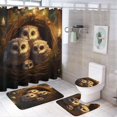 thumbnail image 1 of Faty-T 4 Pcs Shower Curtain Set Bathroom Shower Curtain Set with Rugs Cute Owl Nest Woodland Christmas Waterproof Durable Bathroom Decor Shower Cute Animal Owl for Bathroom Decor, 1 of 8