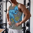 thumbnail image 5 of Goofa Fun Riding Dinosaur Pattern Men's Workout Tank Top Slim-Fit Tank Quick Dry Fit Muscle Tank Top Beach Tank Top Bodybuilding Sleeveless T Shirt-X-Large, 5 of 7