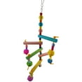 thumbnail image 3 of Walbest 1Pc Bird Parrot Toy, Bird Swing Toys Bird Chewing Toys, Colourful Pet Bird Toys with Wooden Hanging Stand Ladder Cage Hanging Bell for Birds, Parrots, 3 of 5