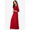 thumbnail image 3 of Roaman's Women's Plus Size Sparkle Lace Popover A-Line Gown With 3/4 Sleeves, 3 of 5