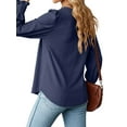 thumbnail image 5 of STARVNC Women Square Neck Puff Long Sleeve Pleated Smocked Cuffs Tunic Top, 5 of 7